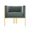 Manhattan Comfort Paramount Accent Armchair in Warm Grey and Polished Brass, PK2 2-AC053-GY - alternate 4